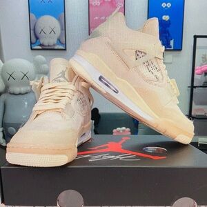 Jordan 4 SP x Off-White Mid Sail Sneakers Shoes Men’s Size 10